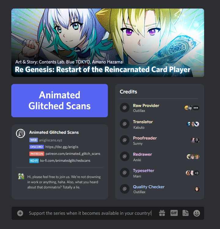 Re Genesis: Restart of the Reincarnated Card Player Chapter 4 41 01