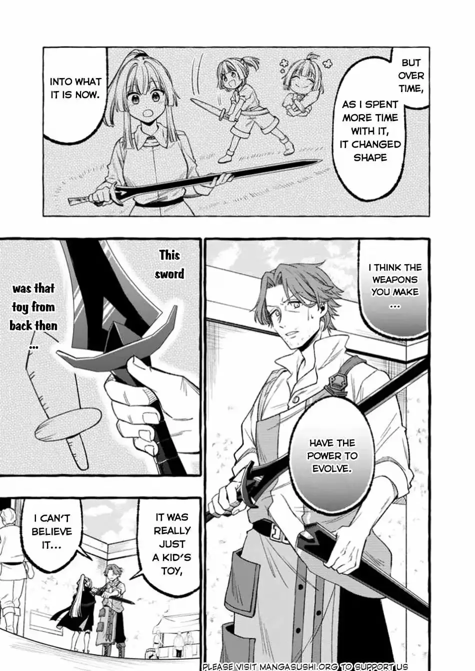 The Expelled Middle-Aged Blacksmith, Becomes a Legendary Famous Craftsman for Some Reason: The Kids Who He Once Made Some Toy Weapons for Have All Become Heroes Chapter 1 129 d63767a59303